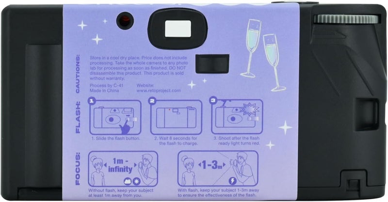 Retocolor Cheers 35mm Disposable Film Camera 27EXP, ISO400, Color Negative Film, Focus Free, Easy to Use, Built in Flash, Single Use (Film and Battery Included) (Cheers) - Image 5